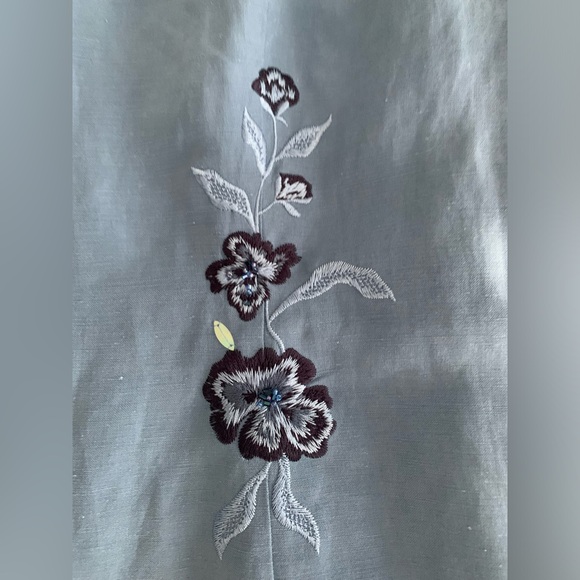 Blue floral embroidered midi dress (size 14) - Picture 3 of 5